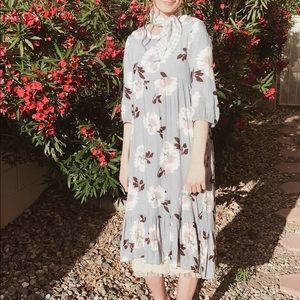 Baby Blue Midi Dress||